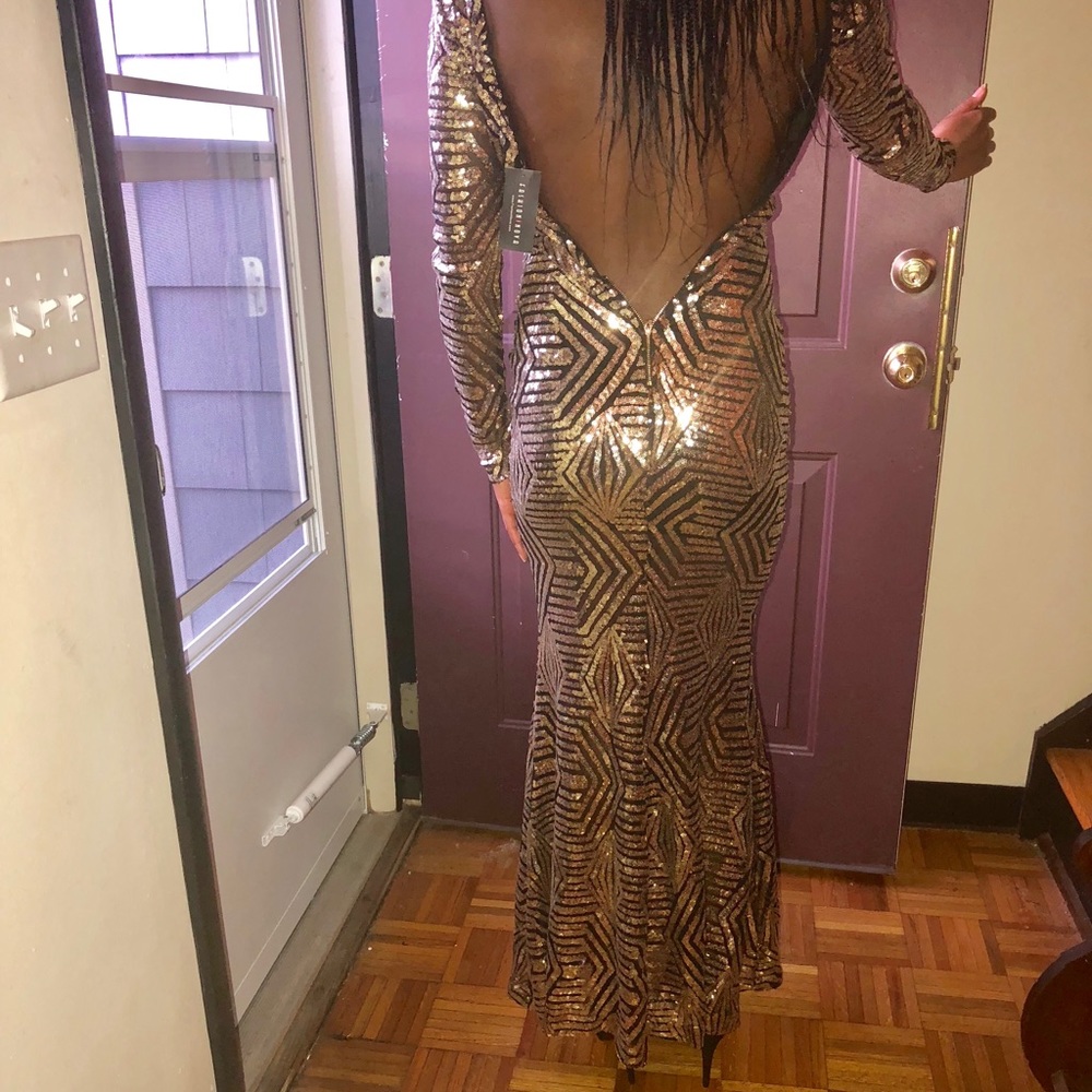 Black and gold Prom dress